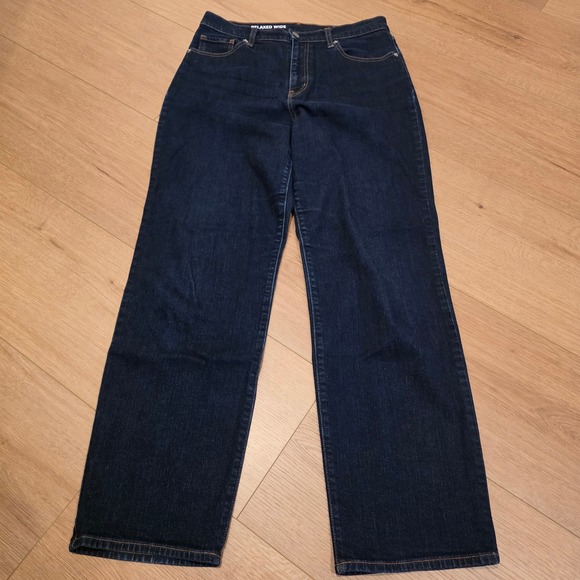 Muji Denim - Muji Relaxed Wide Leg Jeans Womens Fits 30x30 Indigo Dark Wash High Rise Denim